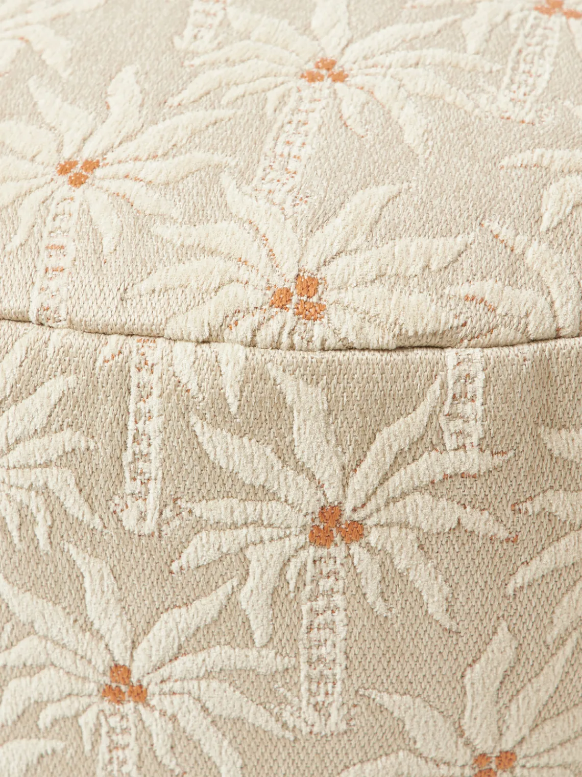 Cojines Para Suelo Y Pufs|Puf De Exterior>Palais Puf artesanal interior/exterior Laura Beige, blanco Off White, marrón claro