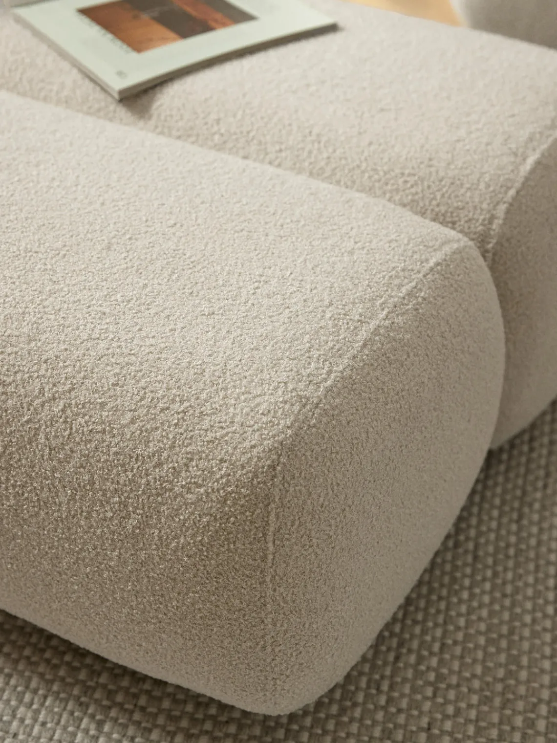 Pufs Y Otomanos|Pufs Y Otomanos>Westwing Collection Puf de borreguillo Caterpillar Borreguillo beige claro