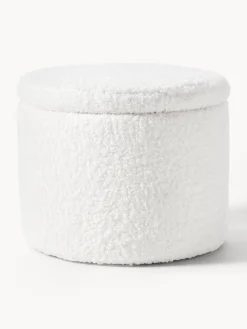 Pufs Y Otomanos|Pufs Y Otomanos>Westwing Collection Puf de borreguillo con espacio de almacenamiento Alida Borreguillo blanco