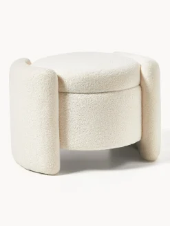 Pufs Y Otomanos|Pufs Y Otomanos>Westwing Collection Puf de borreguillo con espacio de almacenaje Benji Borreguillo blanco crema