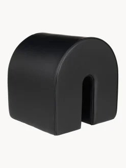 Pufs Y Otomanos|Pufs Y Otomanos>Kristina Dam Puf de piel Curved Cuero negro