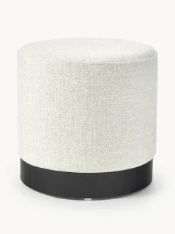Pufs Y Otomanos|Pufs Y Otomanos>Westwing Collection Puf de tejido bouclé Orchid Bouclé blanco crema, negro