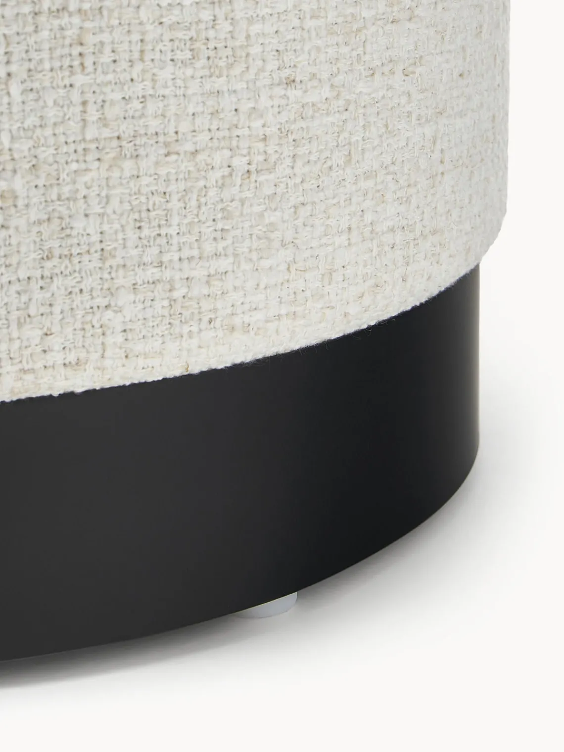 Pufs Y Otomanos|Pufs Y Otomanos>Westwing Collection Puf de tejido bouclé Orchid Bouclé blanco crema, negro