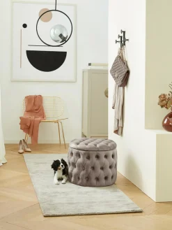 Discount Puf de terciopelo Chiara, con espacio de almacenamiento Pufs Y Otomanos|Pufs Y Otomanos