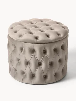 Discount Puf de terciopelo Chiara, con espacio de almacenamiento Pufs Y Otomanos|Pufs Y Otomanos