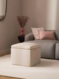 New Puf de terciopelo con espacio de almacenamiento Winou Pufs Y Otomanos|Pufs Y Otomanos