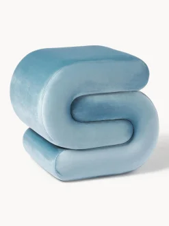 Pufs Y Otomanos|Pufs Y Otomanos>Westwing Collection Puf de terciopelo Merle Terciopelo azul claro