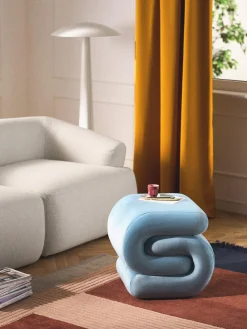 Pufs Y Otomanos|Pufs Y Otomanos>Westwing Collection Puf de terciopelo Merle Terciopelo azul claro