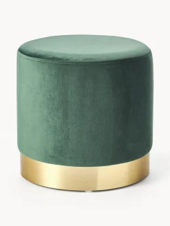 Pufs Y Otomanos|Pufs Y Otomanos>Westwing Collection Puf de terciopelo Orchid Terciopelo verde oscuro, dorado