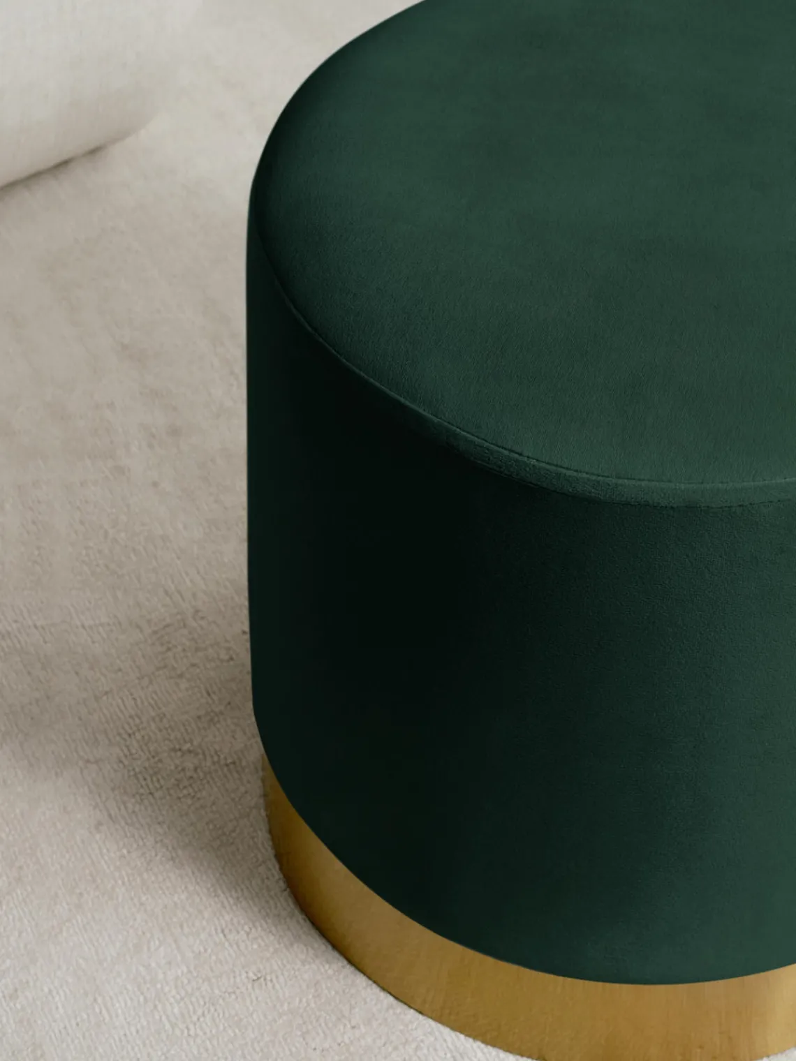 Pufs Y Otomanos|Pufs Y Otomanos>Westwing Collection Puf de terciopelo Orchid Terciopelo verde oscuro, dorado