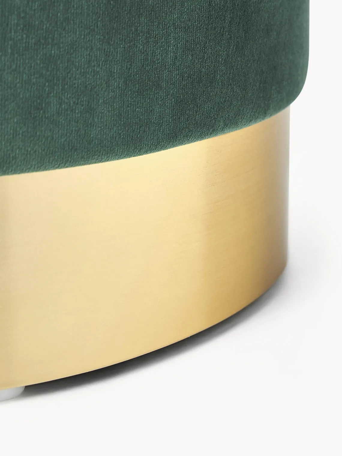 Pufs Y Otomanos|Pufs Y Otomanos>Westwing Collection Puf de terciopelo Orchid Terciopelo verde oscuro, dorado