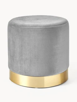Pufs Y Otomanos|Pufs Y Otomanos>Westwing Collection Puf de terciopelo Orchid Terciopelo gris beige, dorado