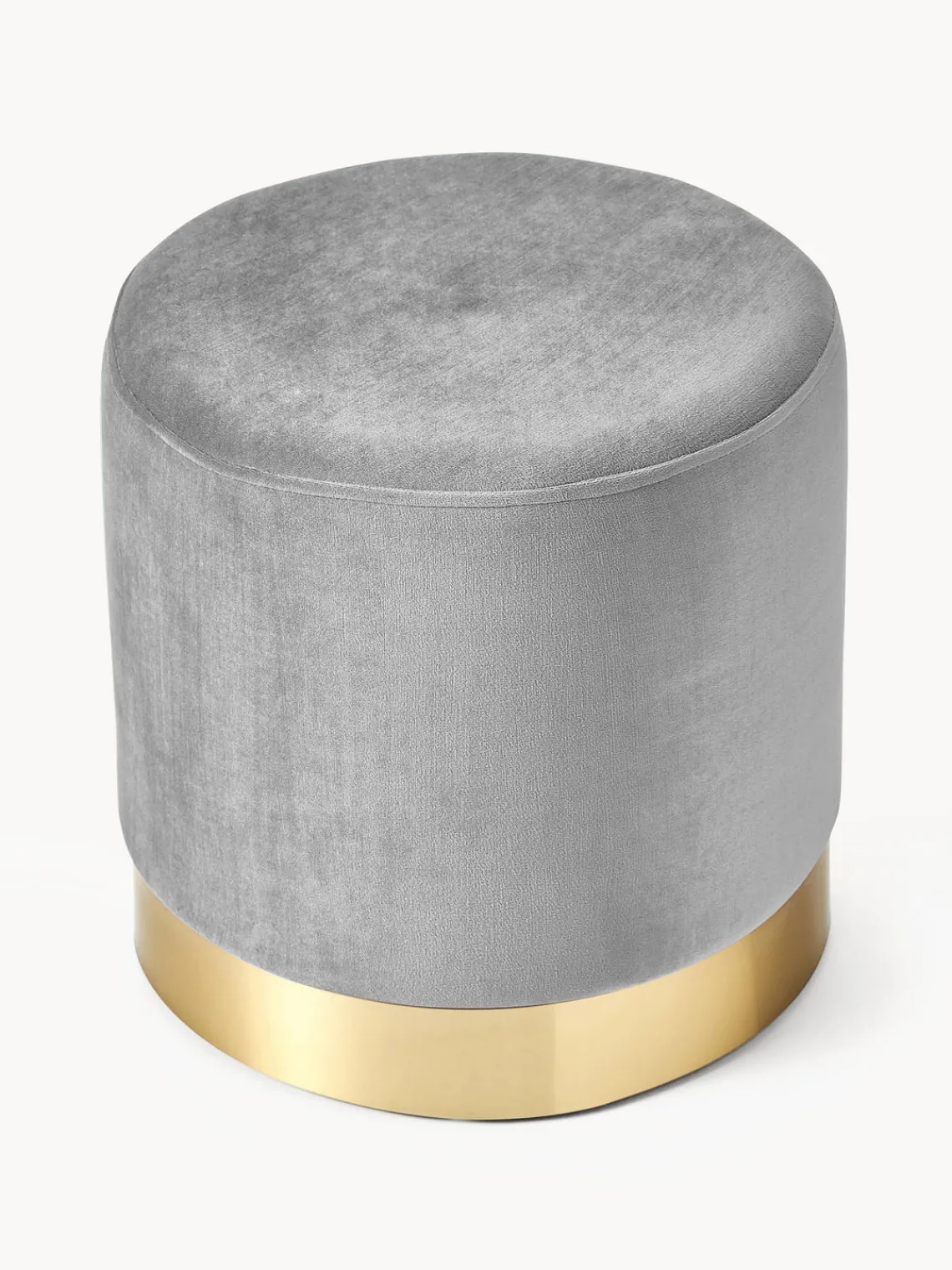 Pufs Y Otomanos|Pufs Y Otomanos>Westwing Collection Puf de terciopelo Orchid Terciopelo gris beige, dorado