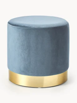 Pufs Y Otomanos|Pufs Y Otomanos>Westwing Collection Puf de terciopelo Orchid Terciopelo gris azulado, dorado