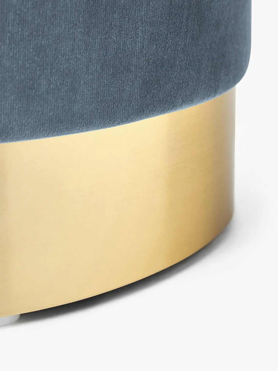 Pufs Y Otomanos|Pufs Y Otomanos>Westwing Collection Puf de terciopelo Orchid Terciopelo gris azulado, dorado