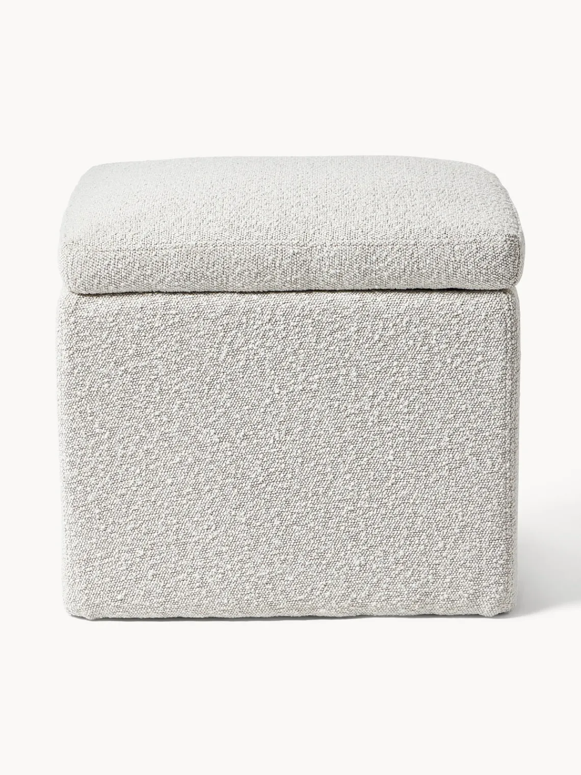 Pufs Y Otomanos|Pufs Y Otomanos>Westwing Collection Puf en tejido bouclé con espacio de almacenamiento Winou Bouclé blanco Off White