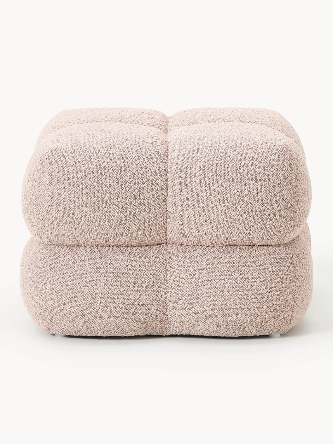 Pufs Y Otomanos|Pufs Y Otomanos>Westwing Collection Puf en tejido bouclé Ellie Bouclé rosa oscuro