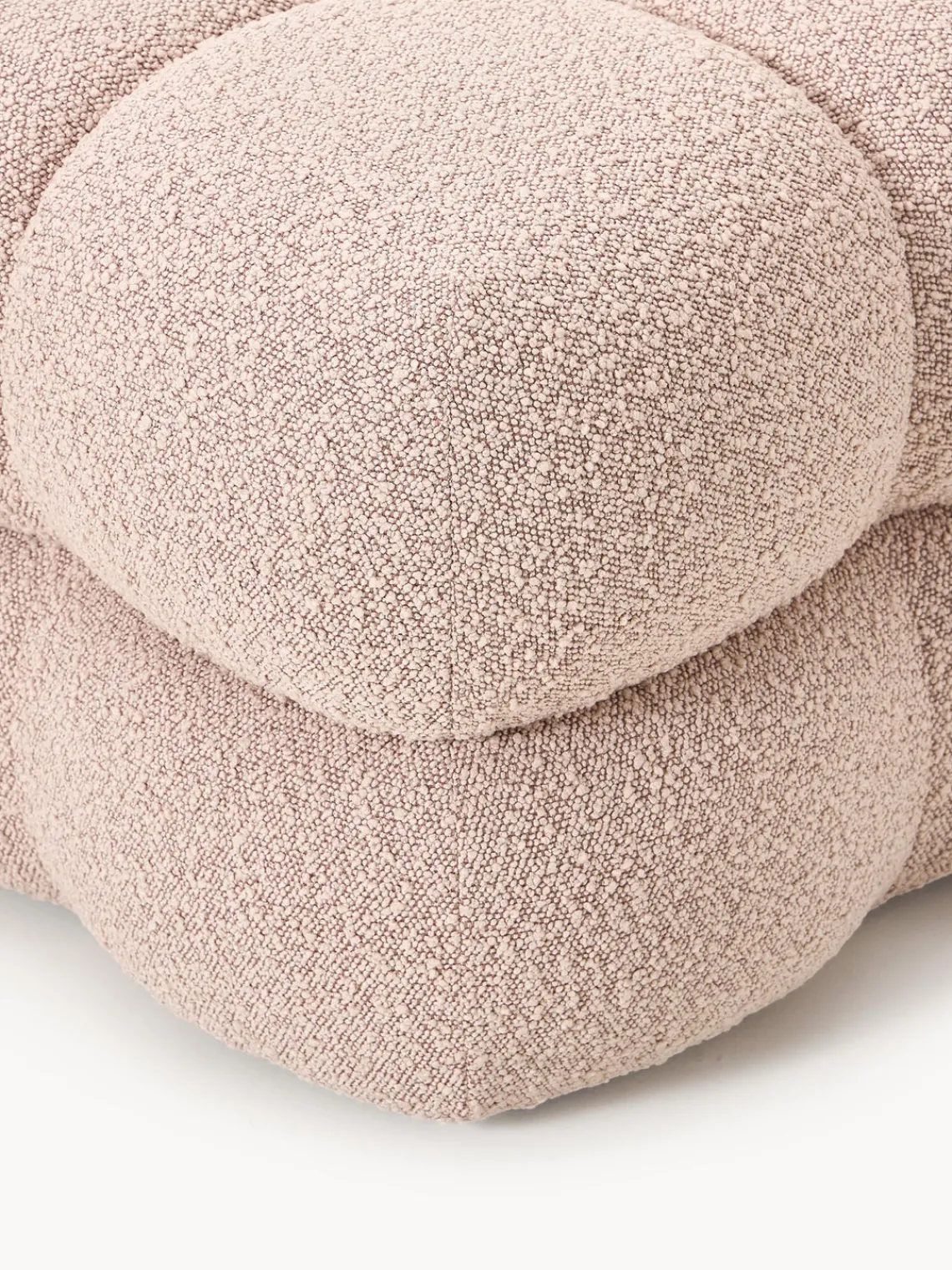 Pufs Y Otomanos|Pufs Y Otomanos>Westwing Collection Puf en tejido bouclé Ellie Bouclé rosa oscuro