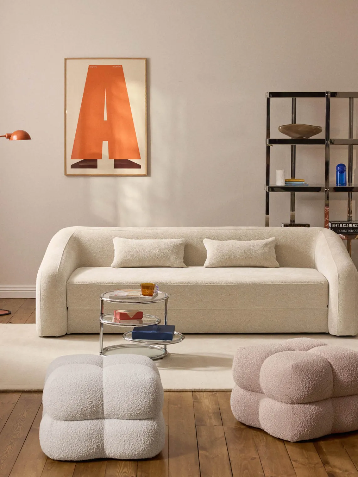 Online Puf en tejido bouclé Ellie Pufs Y Otomanos|Pufs Y Otomanos