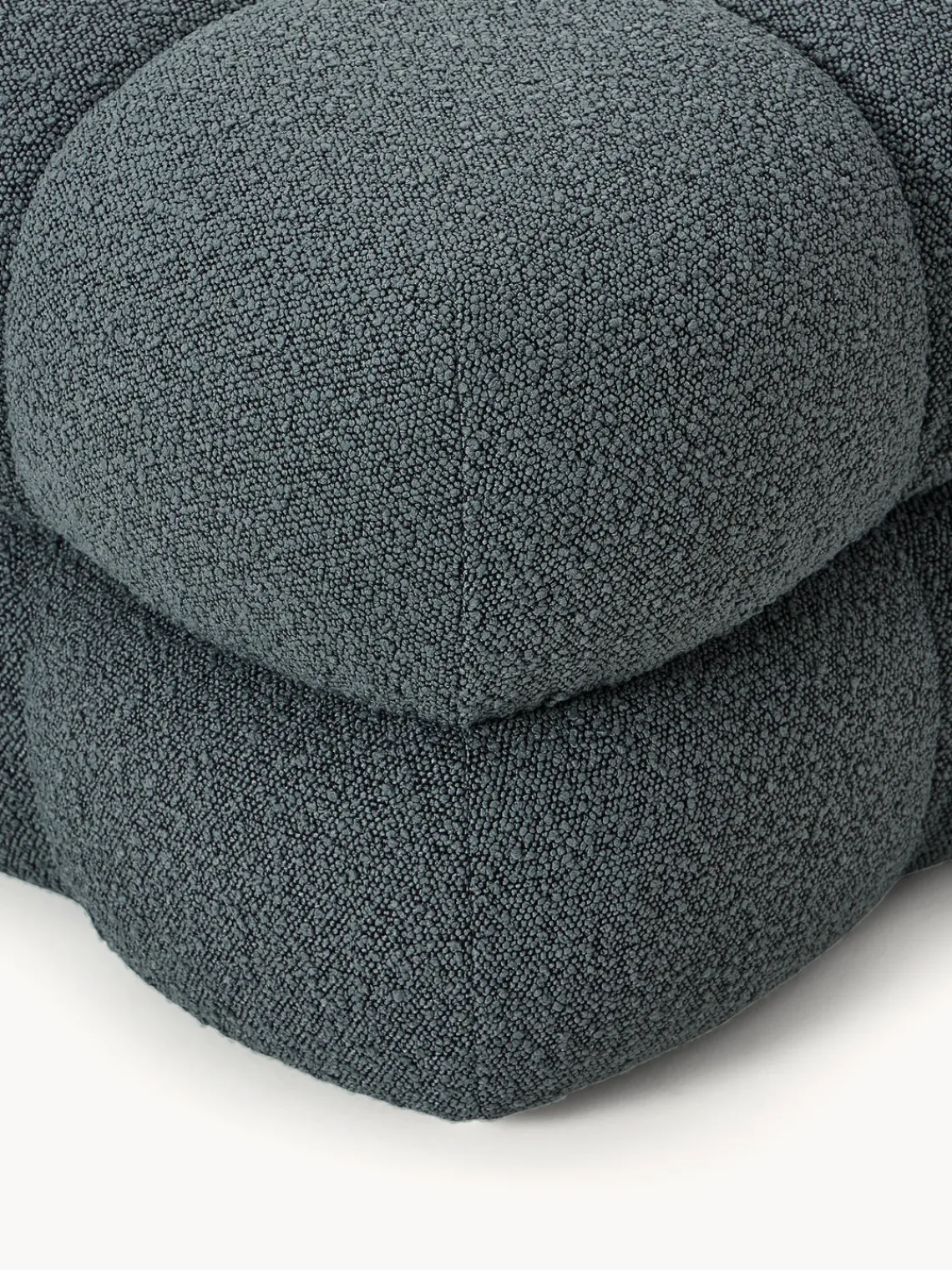 Pufs Y Otomanos|Pufs Y Otomanos>Westwing Collection Puf en tejido bouclé Ellie Bouclé gris azulado