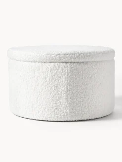 Pufs Y Otomanos|Pufs Y Otomanos>Westwing Collection Puf grande de borreguillo con espacio de almacenamiento Alida Borreguillo blanco