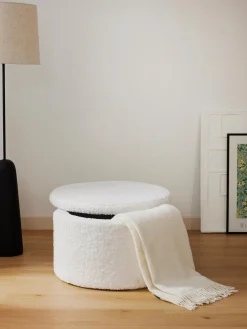 Pufs Y Otomanos|Pufs Y Otomanos></noscript>Westwing Collection Puf grande de borreguillo con espacio de almacenamiento Alida Borreguillo blanco