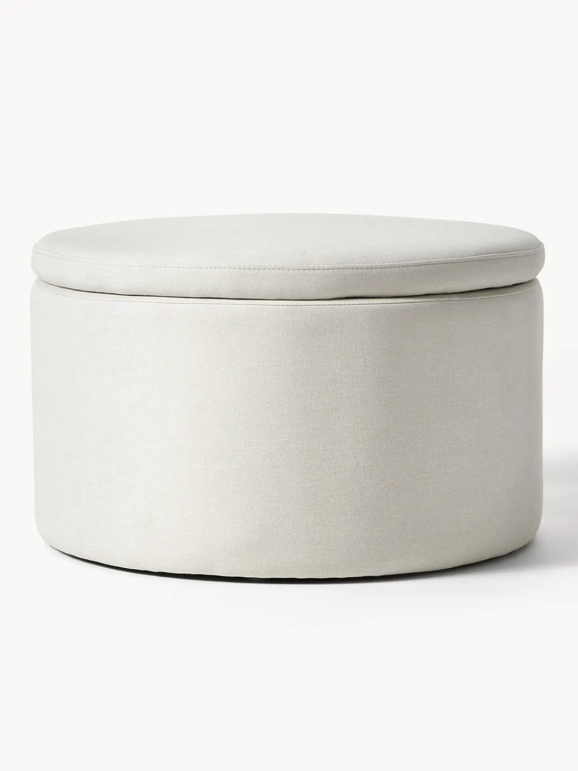 Pufs Y Otomanos|Pufs Y Otomanos>Westwing Collection Puf grande tapizado con espacio de almacenamiento Alida Tejido blanco Off White