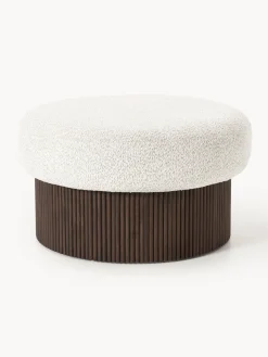 Online Puf grande tapizado en borreguillo bouclé con espacio de almacenamiento Nala Pufs Y Otomanos|Pufs Y Otomanos