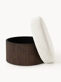 Online Puf grande tapizado en borreguillo bouclé con espacio de almacenamiento Nala Pufs Y Otomanos|Pufs Y Otomanos