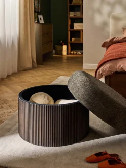 Best Puf grande tapizado en borreguillo bouclé con espacio de almacenamiento Nala Pufs Y Otomanos|Pufs Y Otomanos