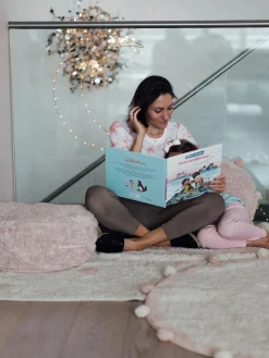 Decoración Infantil|Mesas Y Sillas Infantiles></noscript>Lorena Canals Puf infantil artesanal Chill Tejido rosa claro