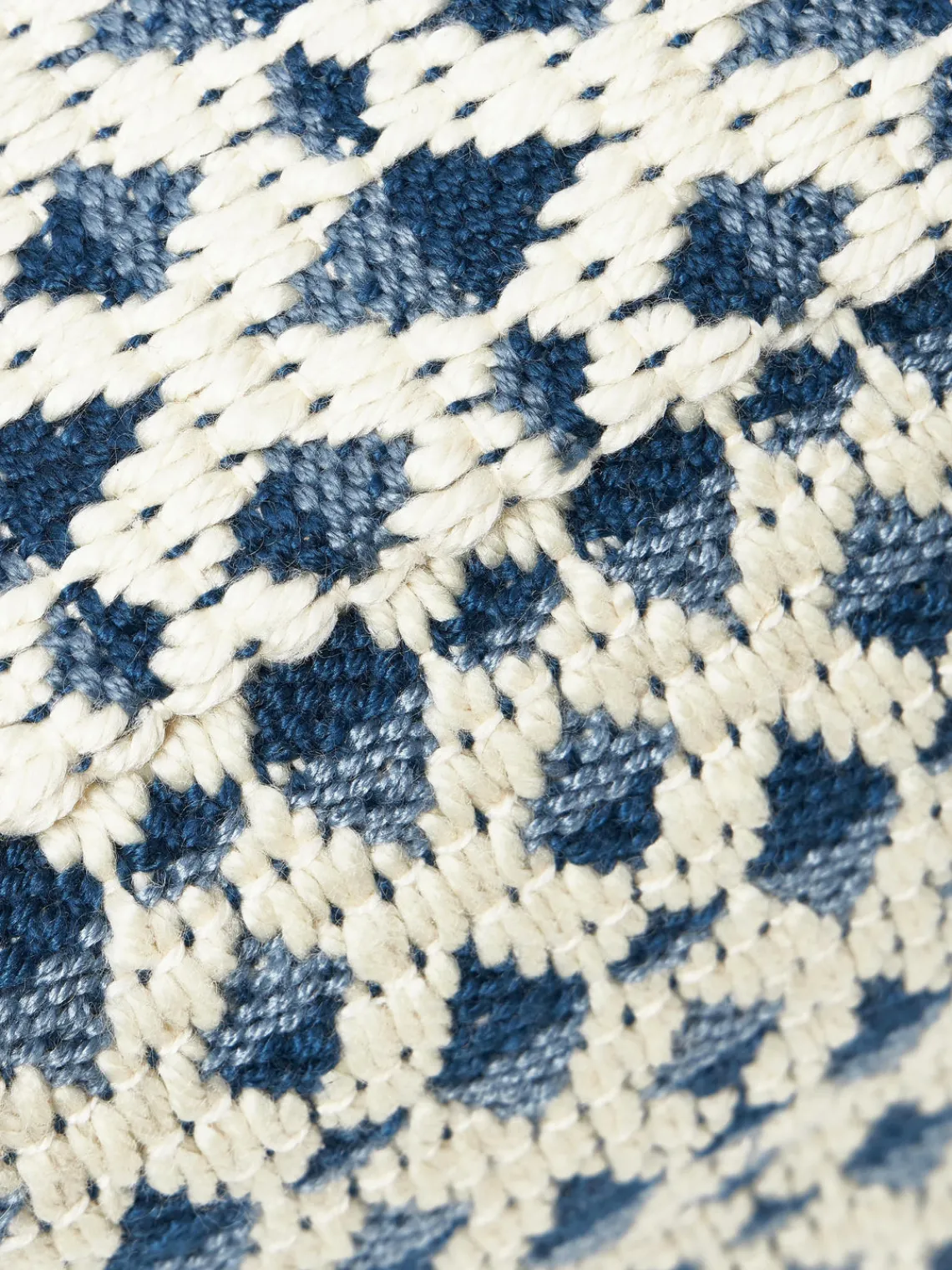 Mantas|Cojines Para Suelo Y Pufs>Westwing Collection Puf para exterior estampado Yamir Tonos azules, blanco Off White