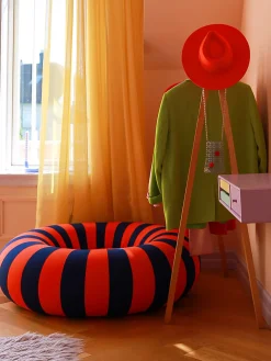 Puf De Exterior|Sillones>Studio About Puf redondo Float Azul oscuro, naranja