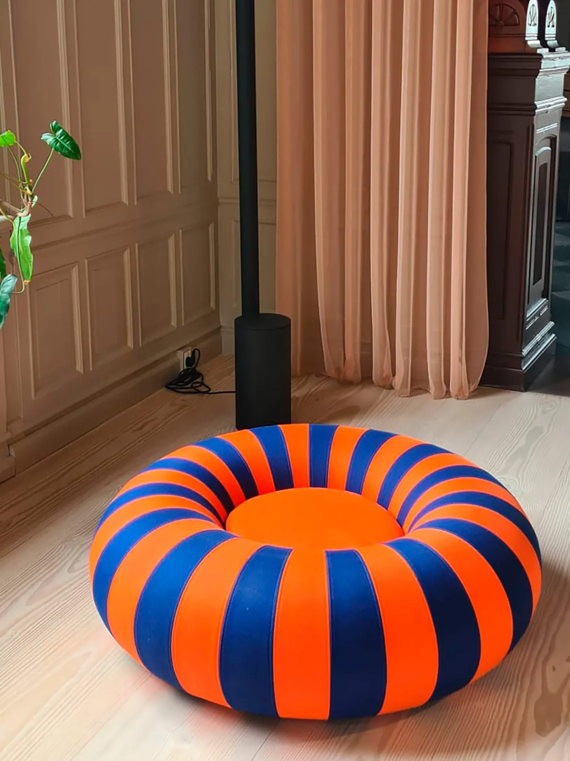 Puf De Exterior|Sillones>Studio About Puf redondo Float Azul oscuro, naranja