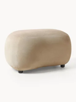 Reposapiés|Sofás>Westwing Collection Puf reposapiés Alba Tejido aterciopelado beige