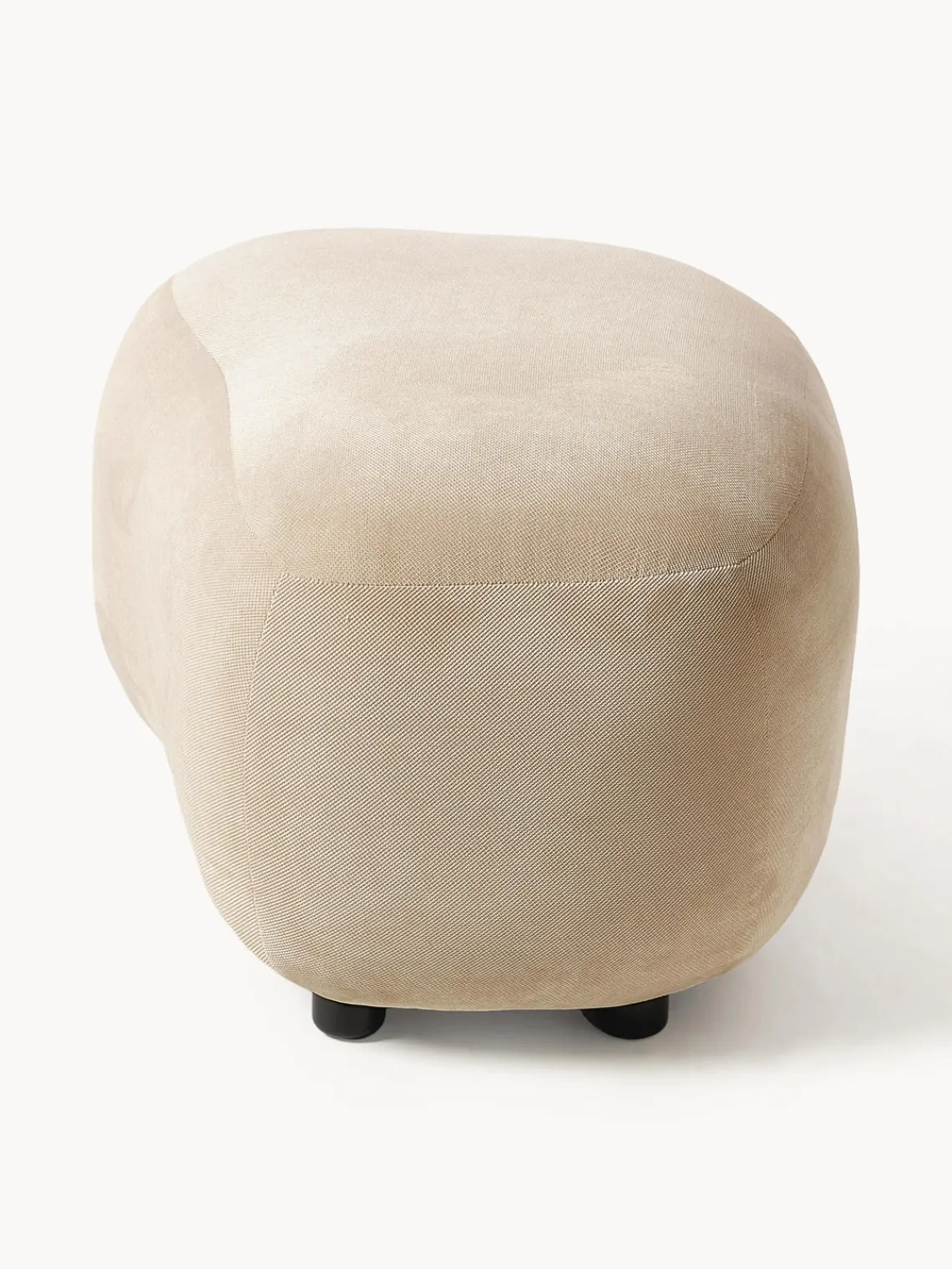 Reposapiés|Sofás>Westwing Collection Puf reposapiés Alba Tejido aterciopelado beige