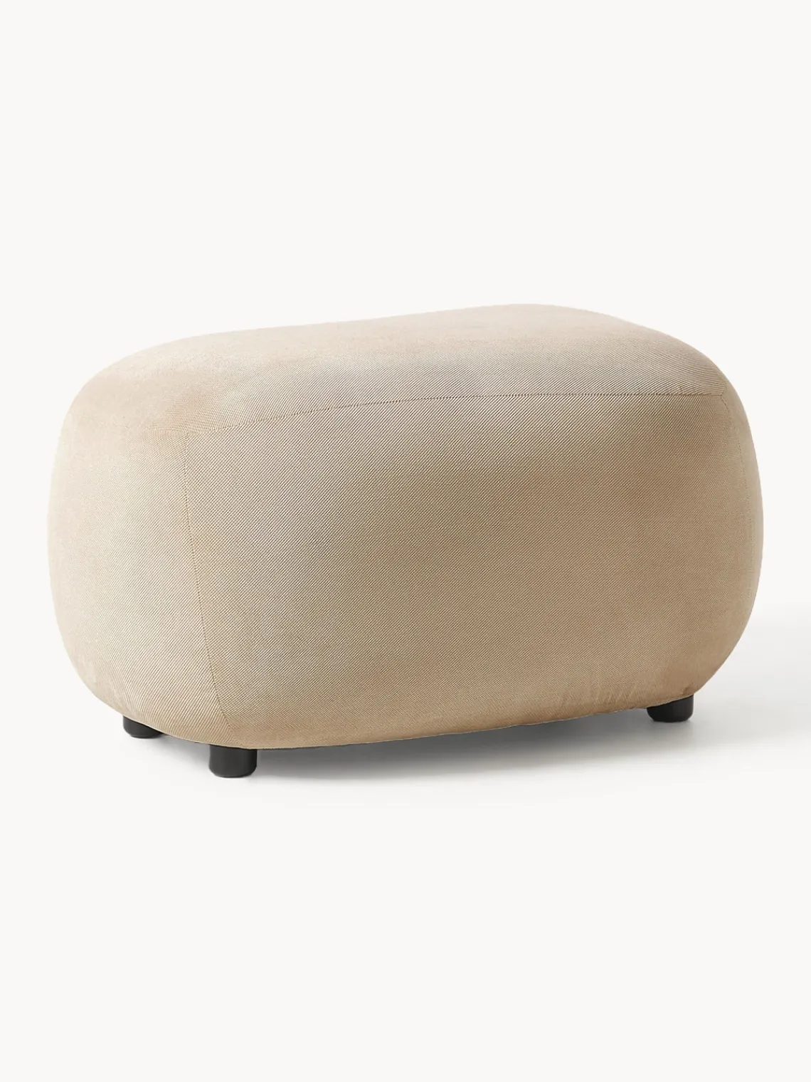 Reposapiés|Sofás>Westwing Collection Puf reposapiés Alba Tejido aterciopelado beige