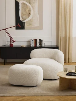 Outlet Puf reposapiés de borreguillo bouclé Alba Reposapiés|Sofás