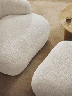 Outlet Puf reposapiés de borreguillo bouclé Alba Reposapiés|Sofás