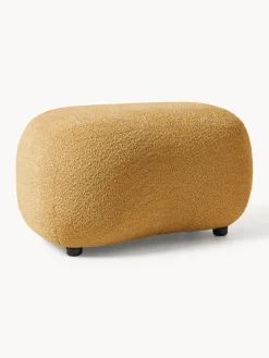Reposapiés|Sofás>Westwing Collection Puf reposapiés de borreguillo bouclé Alba Borreguillo bouclé ocre