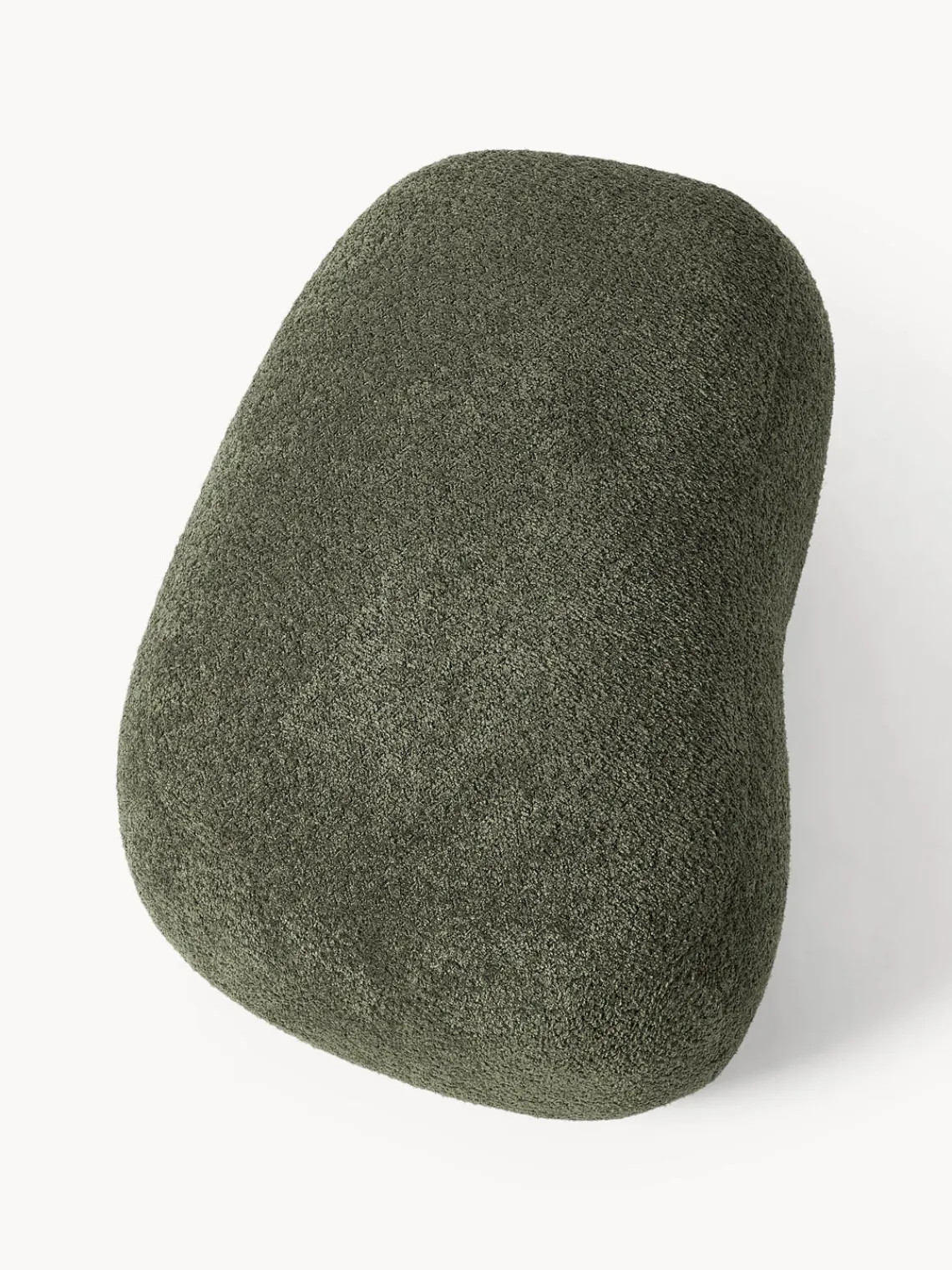 Reposapiés|Sofás>Westwing Collection Puf reposapiés de borreguillo bouclé Alba Borreguillo bouclé verde oscuro