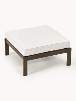 Sofás De Exterior|Sofás De Exterior></noscript>Westwing Collection Puf reposapiés de jardín en tejido bouclé de madera de acacia Bo Bouclé blanco, madera de acacia oscura