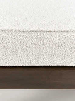 Sofás De Exterior|Sofás De Exterior></noscript>Westwing Collection Puf reposapiés de jardín en tejido bouclé de madera de acacia Bo Bouclé blanco, madera de acacia oscura