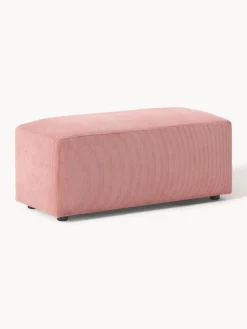 Reposapiés|Sofás>Westwing Collection Puf reposapiés de pana Melva, An 99 x F 42 cm Pana rosa palo