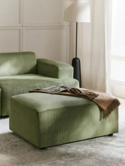 Discount Puf reposapiés de pana Melva, An 99 x F 72 cm Reposapiés|Sofás