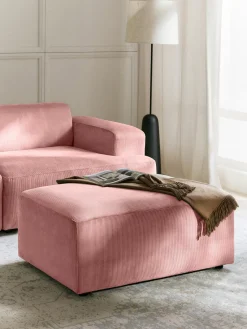 Reposapiés|Sofás>Westwing Collection Puf reposapiés de pana Melva, An 99 x F 72 cm Pana rosa palo