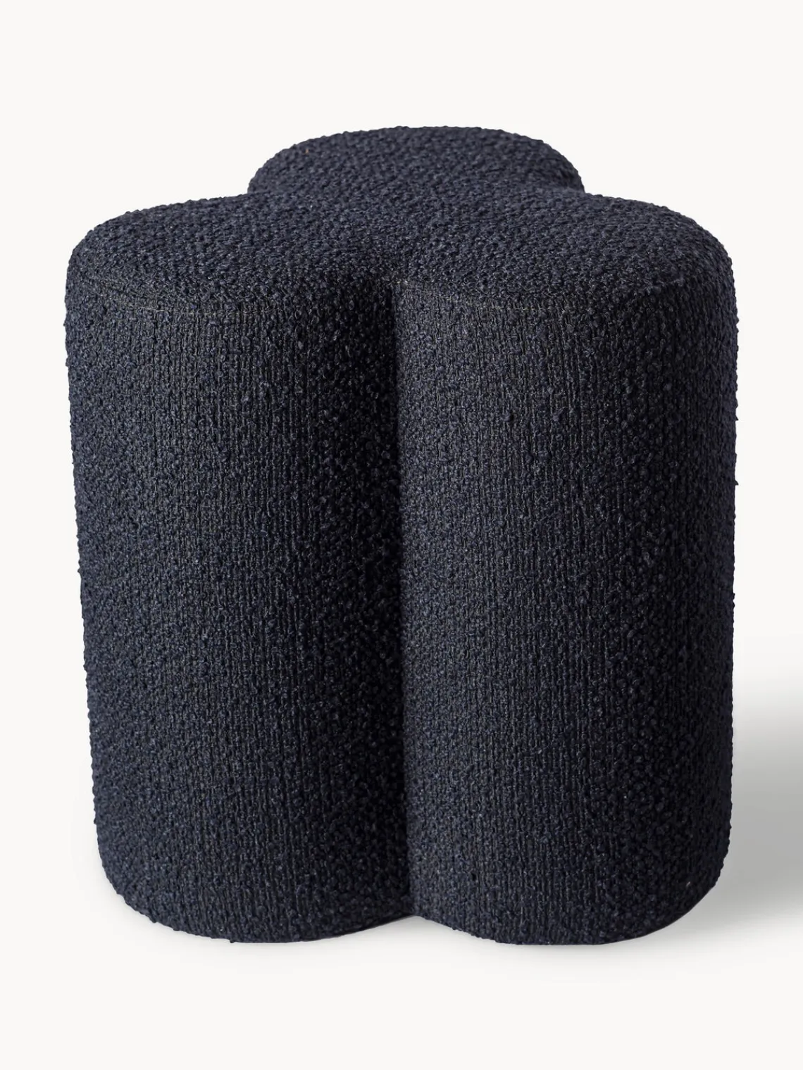 Pufs Y Otomanos|Pufs Y Otomanos>POLSPOTTEN Puf reposapiés en tejido bouclé Clover Bouclé gris azulado