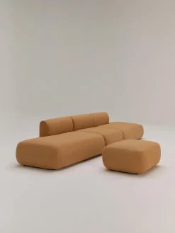 Outlet Puf reposapiés en tejido bouclé Sofia Reposapiés|Sofás