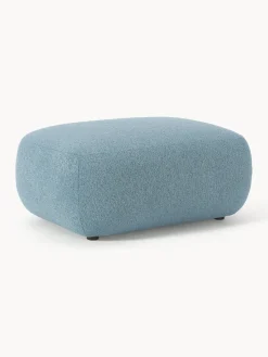 Sale Puf reposapiés en tejido bouclé Sofia Reposapiés|Sofás