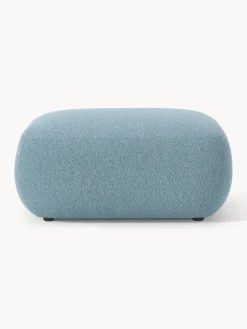 Sale Puf reposapiés en tejido bouclé Sofia Reposapiés|Sofás